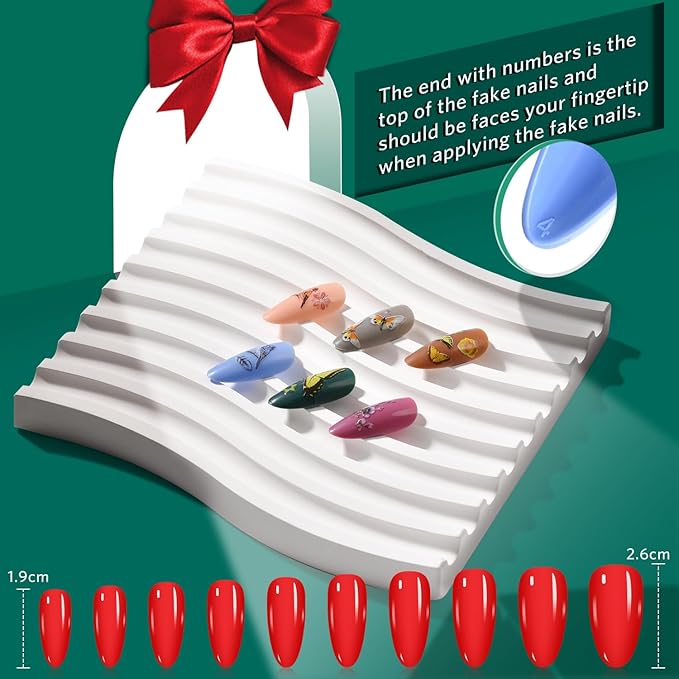 TsMADDTs Press On Nails Almond, 24 Colors 720 pcs Short Fake Nails with Glues, Stickers, Tweezer for Women