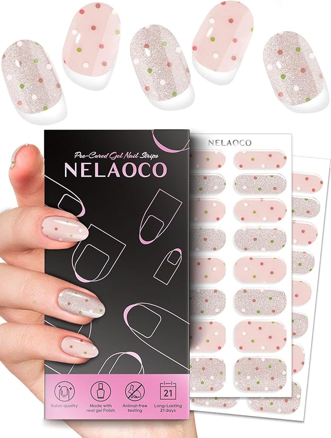 Nail Polish Strips – 32PCS UV Free Salon Quality Wraps, Long Lasting Gel Nail Stickers for Women (Bubblegum Pop Pink)