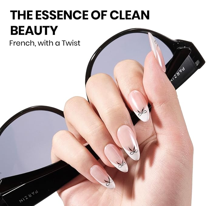 Beetles Black White Gel Polish - Twin Dialogue Collection, 4pc 10ML French Nails Hema-Free Black and White Colors with Base Top Coat Uv LED Lamp Salon DIY at Home Nails