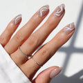 Glamnetic x GLAMZILLA Press On Nails - WOO-MAN! | Gray Short Almond Fake Nails with Velvet Cat Eye, Salon Quality, Everyday | 15 Sizes - 30 Nail Kit with Glue