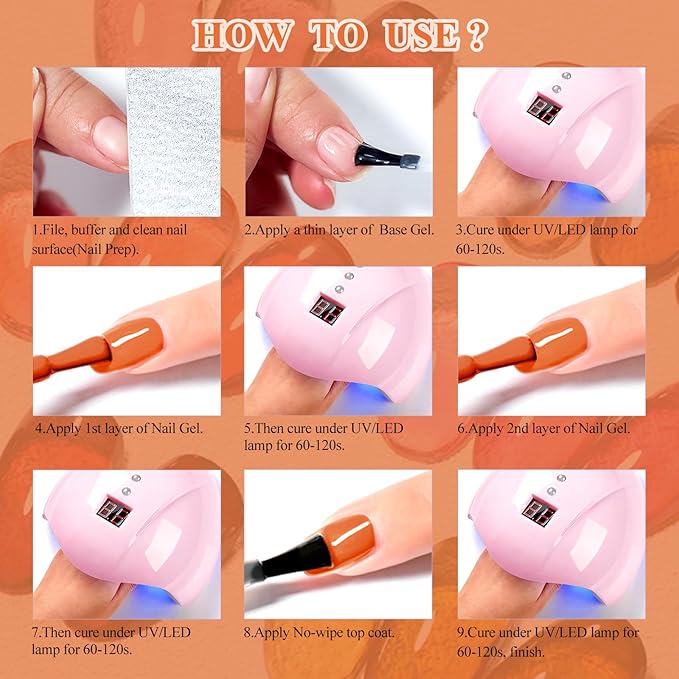 MTSSII Nude Brown Jelly Gel Nail Polish Set 6PCS Jelly Gel Polish Kit Crystal Nail Polish Red Coral Caramel Orange Amber Brown Green Nail Art Manicure DIY Gift