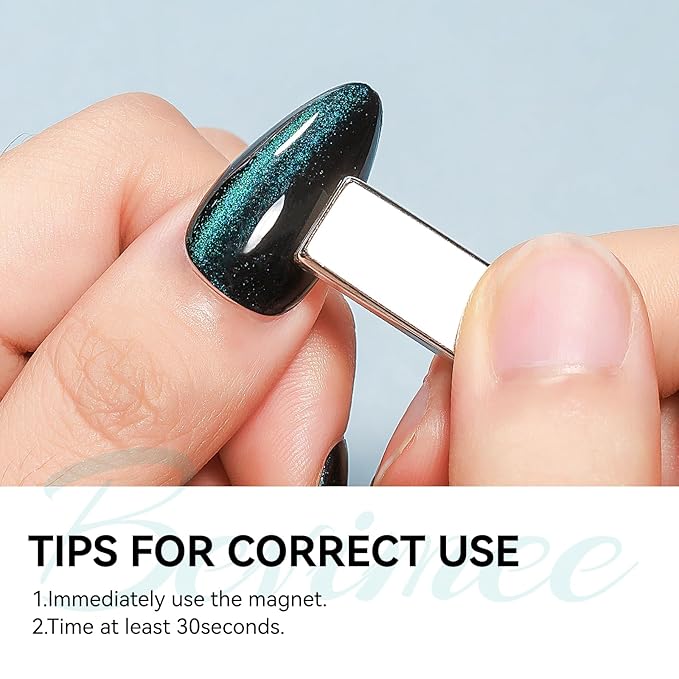 Cat Eye Nail Polish Air Dry Fast, Cateye Magnetic Nail Polish Quick Dry Blue Nail Lacquer Non-Gel Long Lasting Nail Concealer Polish for Women Girls DIY Home 12ML