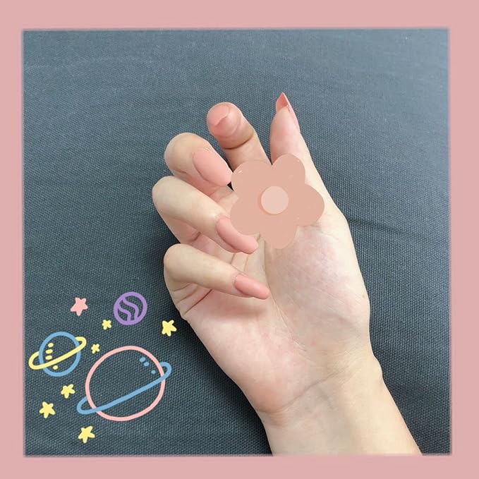 Press-On Nails | Pink Matte Blush Almond Shape | Reusable Fake Nails with Adhesive Tabs & Glue (24 Pcs)