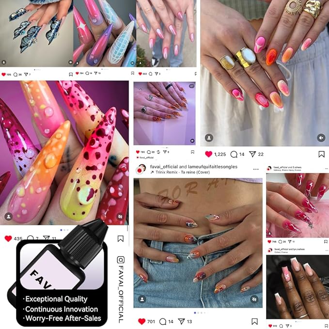 FAVAI 6 Colors Airbrush Gel Nail Polish 6 * 15ml - Macaron Collection (#M), Non-Acetone Airbrush Gel Polish with Fine Mist, Nail Polish for Nail Gradients No Dilution