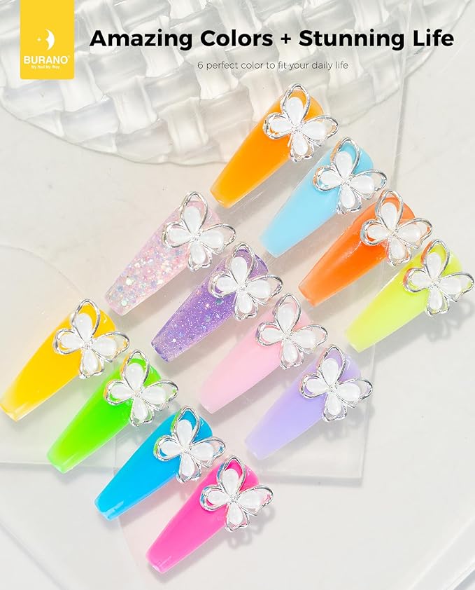 BURANO Poly Nail Gel Set, 12 Colors Nail Poly Nails Extension Gel Kit for Beginner Professional Salon Using Home DIY 15g (kit03, 15g)