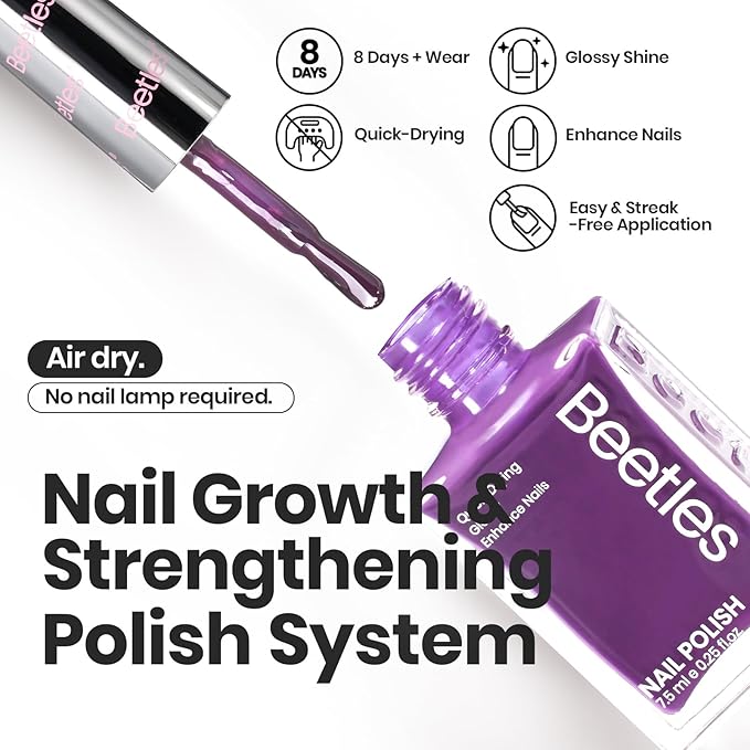 Beetles Nail Polish Set, 6 Colors Quick Dry Jelly Nail Polish Kit, Winter & Fall Sheer Jelly Syrup Nails Enchanted Night Gifts for Women Salon DIY Manicure Kit