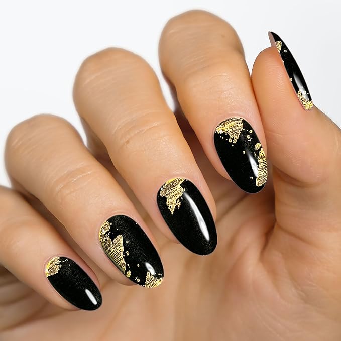 MOYOU LONDON Semi Cured Gel Nail Strips - 20 Pcs. Waterproof Gel Nail Wraps, Cures in Sunlight or UV/LED Lamp, Lasts Up to 2+ Weeks, Stretchable, Easy to Apply & Remove, Vegan & Cruelty-Free