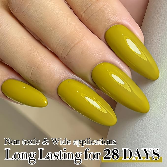 Double Rhythm Gel Polish 15ML Jelly Sheer Pastel Light Milky Color Pearl White Bottle 1 PC 0.5 OZ Full Size Nail Art Salon at Home (Avocado Green-D1461)