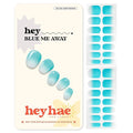 Heyhae Semi Cured Gel Nail Strips | No LED Lamp Needed | Ombre, Blue, Spring | Easy Apply & Remove, Salon Quality | Includes 28 Strips, 1 Prep Pads, Nail File & Wooden stick - Hey, Blue Me Away