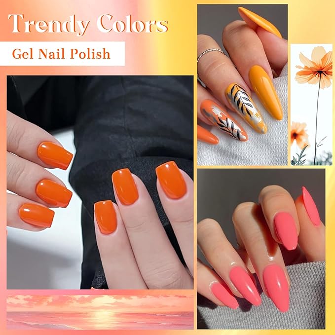 MEET ACROSS 12pcs Gel Nail Polish Set,Soak Off UV LED Lamp Gel Nail Polish Kit,Fashion Shimmer Nail Art Design Gifts for Women Manicure Salon (Base Series)