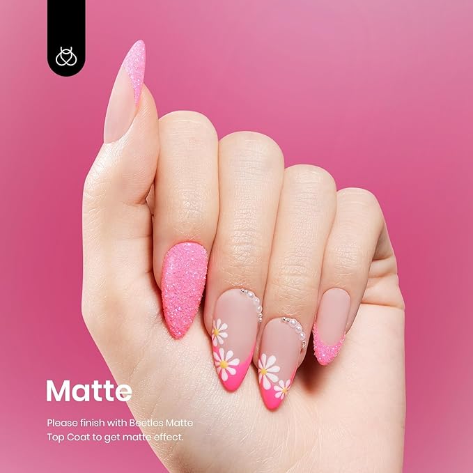 Beetles Pink Gel Nail Polish - Hot Pink Gel Polish, 15ML/0.51Fl Oz Neon Color, Soak Off UV LED Lamp Nail Art, Long-Lasting Manicure Salon DIY Home Spring Nails - Gifts for Her