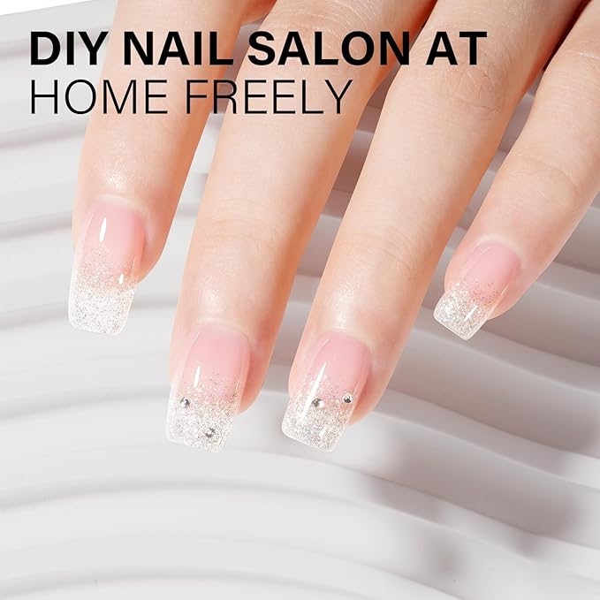 AILLSA Clear Builder Gel for Nails 7 in 1 Strengthener & Thickening Gel Polish Natural Nail Enhancement Extension Hard Gel Salon and DIY Beginner Friendly 0.51 Oz