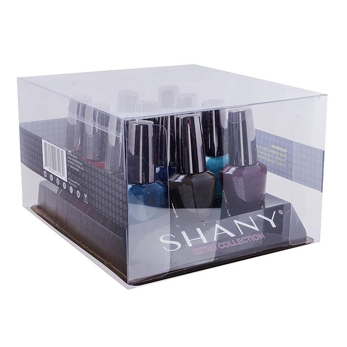 SHANY DIY Nail Polish Set - Quick Dry Nail Lacquer Kit, Vibrant & Colorful DIY Collection, Semi Glossy, Shimmery & Matte Finishes - Full Size - 12 Colors - Retro