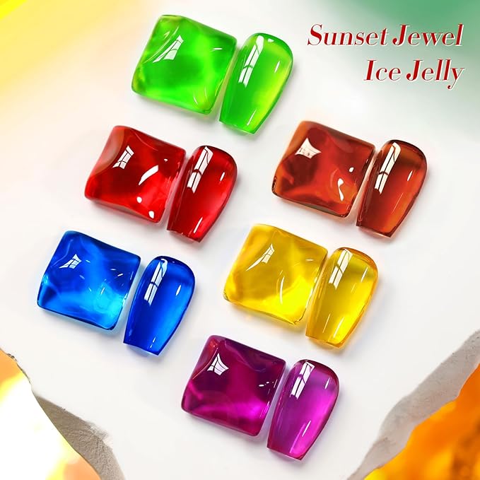 Born Pretty Jelly Gel Nail Polish Spring Summer Neon Gel Polish,Brown Blood Wine Red Blue Purple Green Translucent Effect,Soak Off U v LED Light Cure Nail Art Kit for Salon Manicure and DIY at Home
