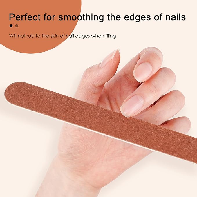 Canvalite Nail File Large Emery Boards for Nails,180 Grit Nail Files for Natural Nails, Thin Emory Nail File Pack Manicure Tool for Home Use 50PCS