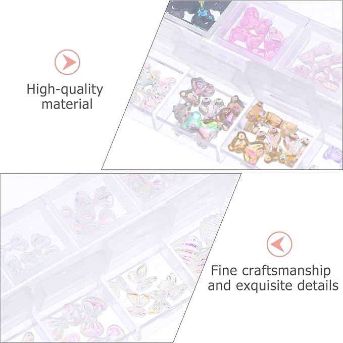 Beaupretty 120pcs Bear and Butterfly Nail Charms for Nail Art Decoration Resin for Craft Projects for Manicure and Creative Designs