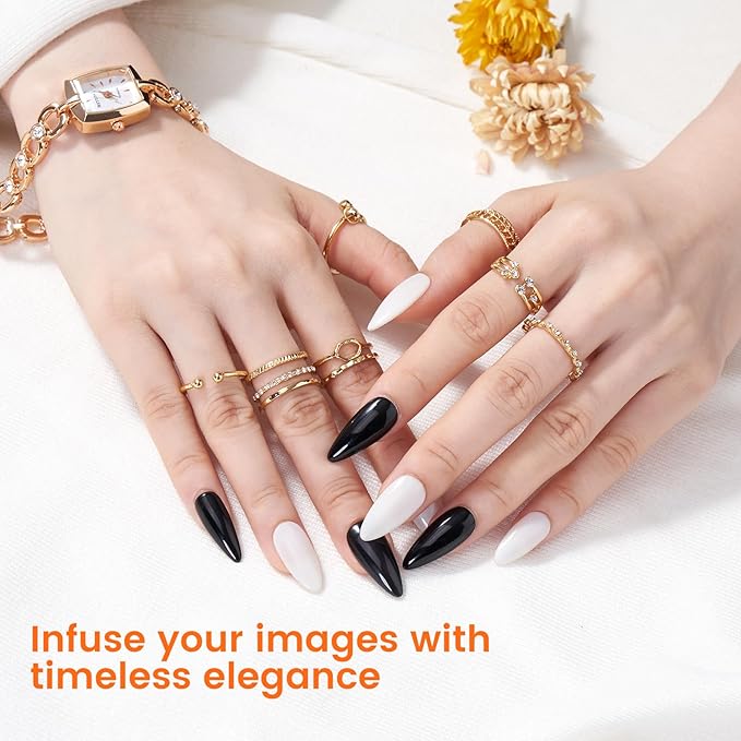 Practice Hand for Acrylic Nails: Silicone Nail Hand Practice with Gold Rings - Flexible Fake Hand Mannequin Nail Hand Kit for Beginners