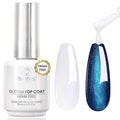 Beetles 15ml Hema Free Glitter Top Coat Gel Polish, Shimmer-Like Gel Nail Polish No Wipe Top Coat Sparkly Long Lasting, Soak Off U V LED Pearl Finish Nail Art Manicure Gifts for Women