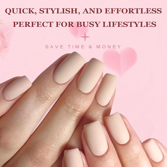 AddFavor Press on Nails Medium Square Fake Nails, 576pcs 24 Colors Square Press on Nails Full Cover Acrylic Nail Press ons, Matte False Nail Tips for Women Glue on Nail