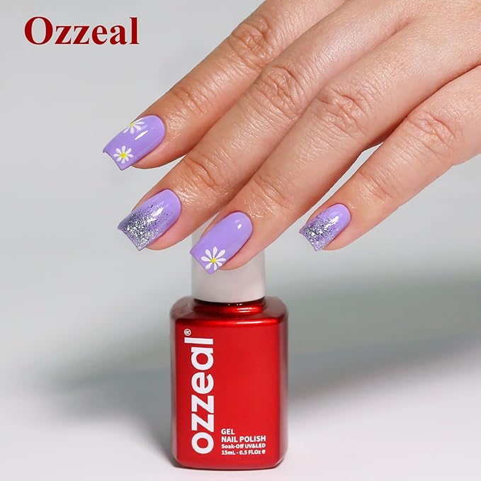 Gel Polish, 0.5 Fl Oz Lilac Purple Gel Nail Polish Spring Summer Soak off LED UV Gel Nail Polish Art Starter Manicure Salon DIY Nail Gel Polish Design