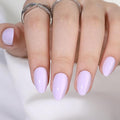 Press On Nails Short Almond - Findigit Taro Purple Press on Nails Soft Gel Stick On Nail with Nail Glue, Fit Natural Reusable Glue On Nails 16 Sizes - 32 Nail Kits Taro Purple