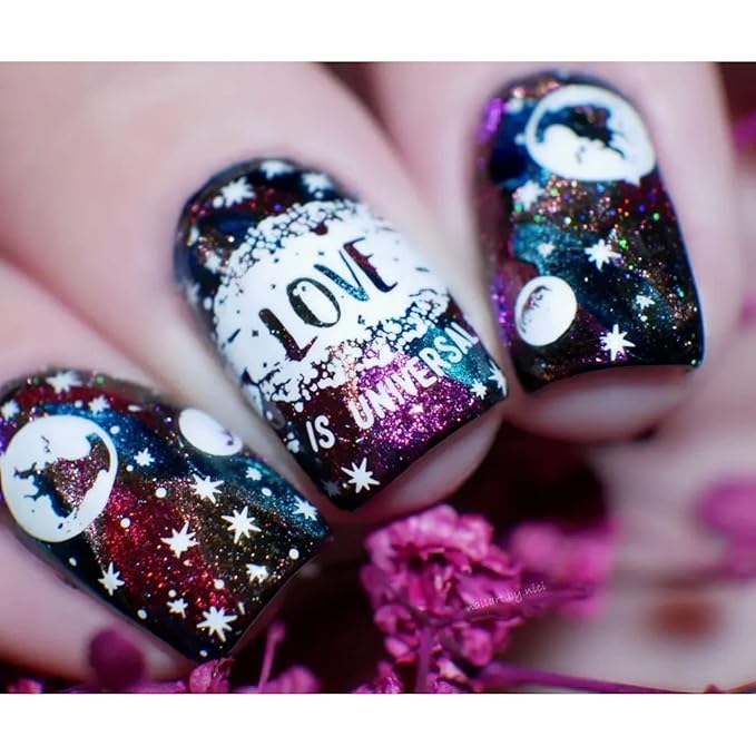 Whats Up Nails - B068 Totally Spaced Out Stamping Plate for Nail Art Design