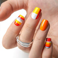 CurvLife Press On Nails – 30Pcs Soft Gel Fake Nails, Reusable Glue On Nail Kit with Adhesive Tabs, Natural Fit & Salon-Quality for Women & Girls (Citrus Pop)