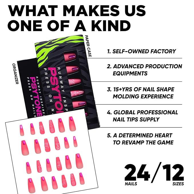 PSYTONE Press on Nails Short Almond Fake Nails Pink French Tip Glue on Nails Glossy Acrylic Nails Press ons Pink Full Cover Artificial Stick on Nails Petite Stick on Nails for Women 30 Pcs