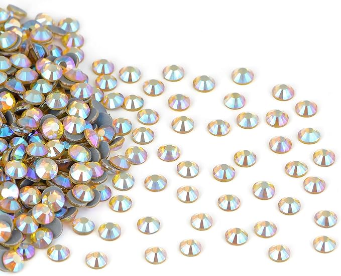 2880 Pieces SS12 Citrine AB Hotfix Rhinestones Flatback Round Crystal Glass Rhinestones Gems for Crafts Nail Face Art Clothes Shoes Bags DIY