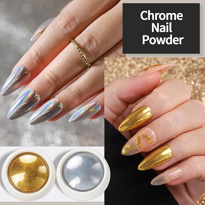 FANDAMEI Nail Decorations For Nail Art, Nail Art Kit, Nail Design Kit, Nail Brushes, Rhinestones For Nails, Nail Stickers, Pearl Chrome Nail Powder, Chrome Powder For Nails, Nail Design Tools, White