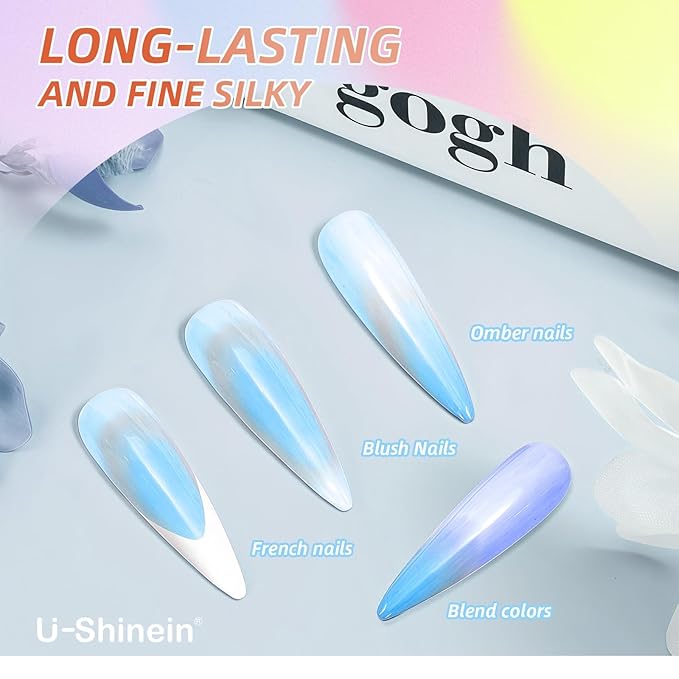 Cushion Gradient Painting Gel, Ombre Nails Aura Nails Full Coverage Precise Control of Each Dip 100pcs Spong & Tweezers Matte Effect Non-Wipe Long Lasting Soak Off UV LED(b)