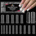EBANKU Dual Nail Forms for Poly Extension Gel, 150 Pcs Reusable 15 Sizes Nail Extension Forms for Builder Gel Manicure Design Salon DIY