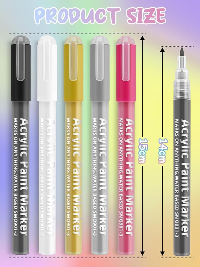 EBANKU Nail Polish Pens, 1Pc Nail Art Pen Quick-Drying 3D 0.7MM Nail Art Markers Acrylic Paint Pens Nail Point Dotting Liner Pen Tools for Home & Salon Nail DIY (Black)