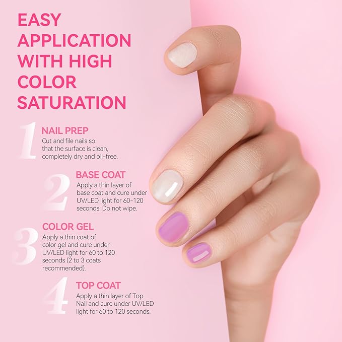 phoenixy 40 PCS Gel Nail Polish Kit, 36 Colors Gel Nail Polish Set with Base Top Coat Pink Blue Red at Home Nail Kit Christmas Gifts for Women
