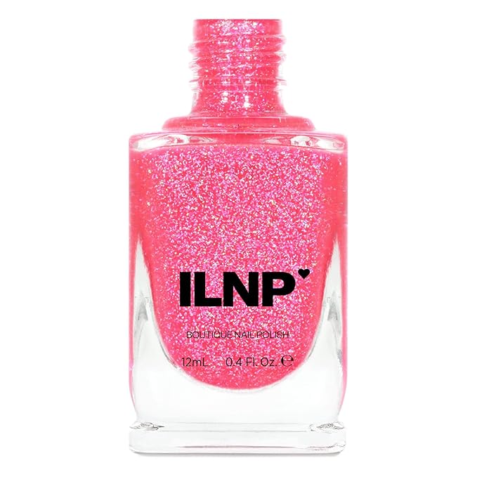 ILNP Misbehaving - Vivid Neon Pink Holographic Sheer Jelly Nail Polish