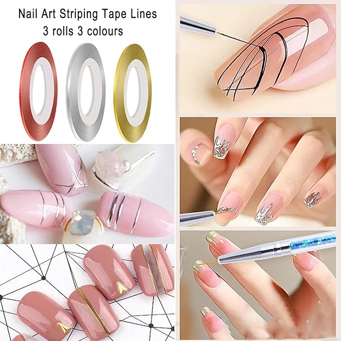 35 Pcs Nail Art Tools, Nail Stand for Painting Nails, Nail Art Brushes, Liner Pens and Dotting Tool, Press on Nail Stands, Nail Technician and Beginner's Nail Design Tool Kit