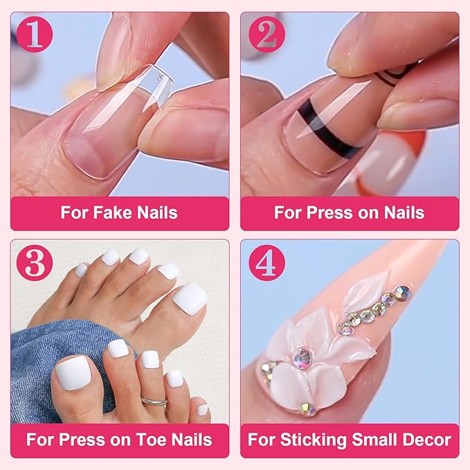 Makartt Quick Nail Glue for Press on Nails: Acrylic Nail Tips-Fake Nails-Salon Quality Strong Brush On, Quick Dry Easy Application No Need for Nail Lamp Durable & Long-Lasting 7ML 2Pcs, Hema Free