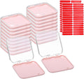 uxcell 20 Pcs Press on Nail Storage Box with Adhesive Double Sided Tape, Acrylic Nail Display Box for Nail Salon Home Storage Supplies, Clear/Pink