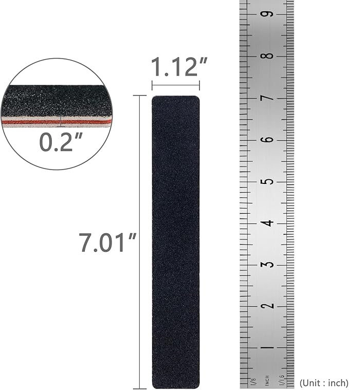 20 Pack Nail Files, 100/180 Grit, Black Professional Reusable Emery Boards Manicure Tool for Acrylic Nails, Nail Buffering Files, Rectangle