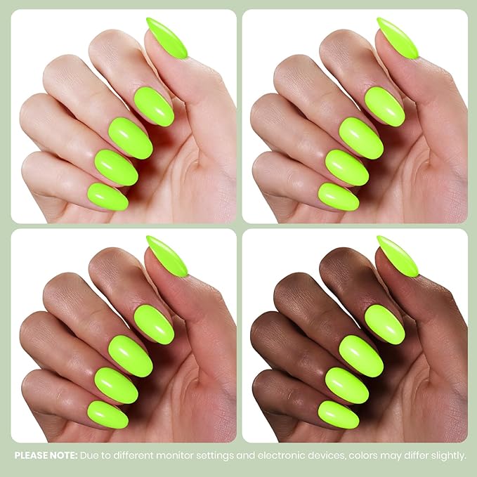 Beetles Neon Green Gel Nail Polish - NeonTide 15ML/0.51Fl Oz, Hema Free Neon Gel Nail Polish, Same Color Same Bottle, Soak Off UV LED Lamp Spring Summer Nails Art, Manicure Salon DIY Neon Nails