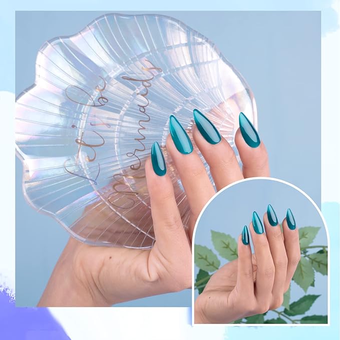 Imtiti Aegean Blue Gel Nail Polish, 10ml Translucent Blue Green gel nail polish Color Soak Off Gel Polish Nail Art Manicure Salon DIY Nail Lamp Gel Nail Design Christmas Halloween Decoration 1 Pcs