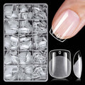 300pc Extra Short Square Nail Tips, Soft Gel Nail Tip Square Fake Nails Artificial Fingernail, 15 Sizes Full Cover Clear Press on Nail Short Acrylic Nails Tips for Nail Extension, Press Nails Making