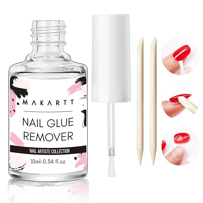 Makartt Nail Glue Remover for Press on Nails: 10ML Glue Off for Nail Tips Acrylic Nails Fake Nails Debonder Adhessive Remover Acetone-free Nail Polish Remover, Can't Remove Gel Nail Polish