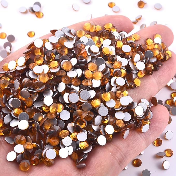 Blinginbox 1440 Pieces SS20/4.6-4.8mm Flat Back Crystal Rhinestones Round Gems for Nail Art,Topaz
