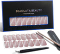 Nail Polish Strips, 32PCS Salon Quality Wraps, Long Lasting Gel Nail Stickers for Women Easy Apply& Remove (Silver Birch Luster)