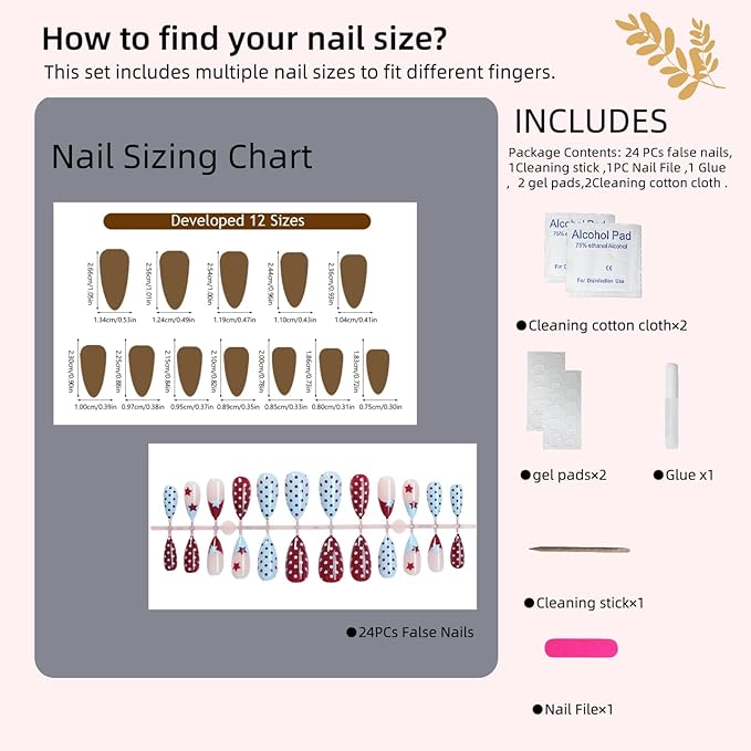 Short Almond Press On Nails - Red White Polka Dot Pop Art Design,Easy Application Manicure Set for Work, Party & Daily Use, Perfect for Women and Students