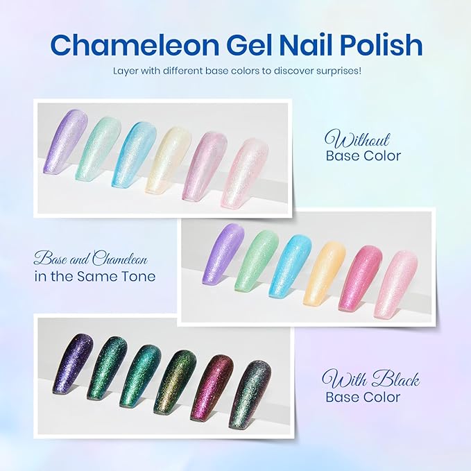 Beetles Glitter Gel Nail Polish Set – Spring 6 Colors Soak Off UV LED Sparkle Gel Polish Kit, Purple Yellow Green Red Pink Easter Nail Gel for Nail Art, Overlay or Base DIY Manicure and Salon Use