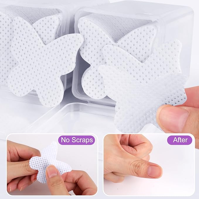 400pcs Nail Cotton Pads 1 Pull-Off Pump-Style Bottle Suitable for Nail Care Wipes, Nail Cleaning Pads, Mascara Extension Glue Cleaning Wipes, and Nail Care Product Sets (White)