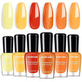 Morovan Fall Nail Polish Set: Burnt Orange Twilight Warmth Yellow Fingernail Nail Polish Kit for Nail Art Design Manicure Gift Holiday Party Air Quick Dry