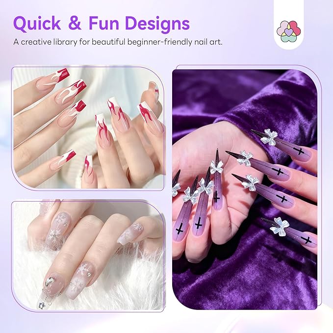 SAVILAND 24 Sheets Airbrush Stencils: Nail Stickers for Nail Art French Tip Hollow Airbrush Nails Stencils Flower Stars Butterfly Air Brush for Nails Supplies DIY Tool (170 Designs)